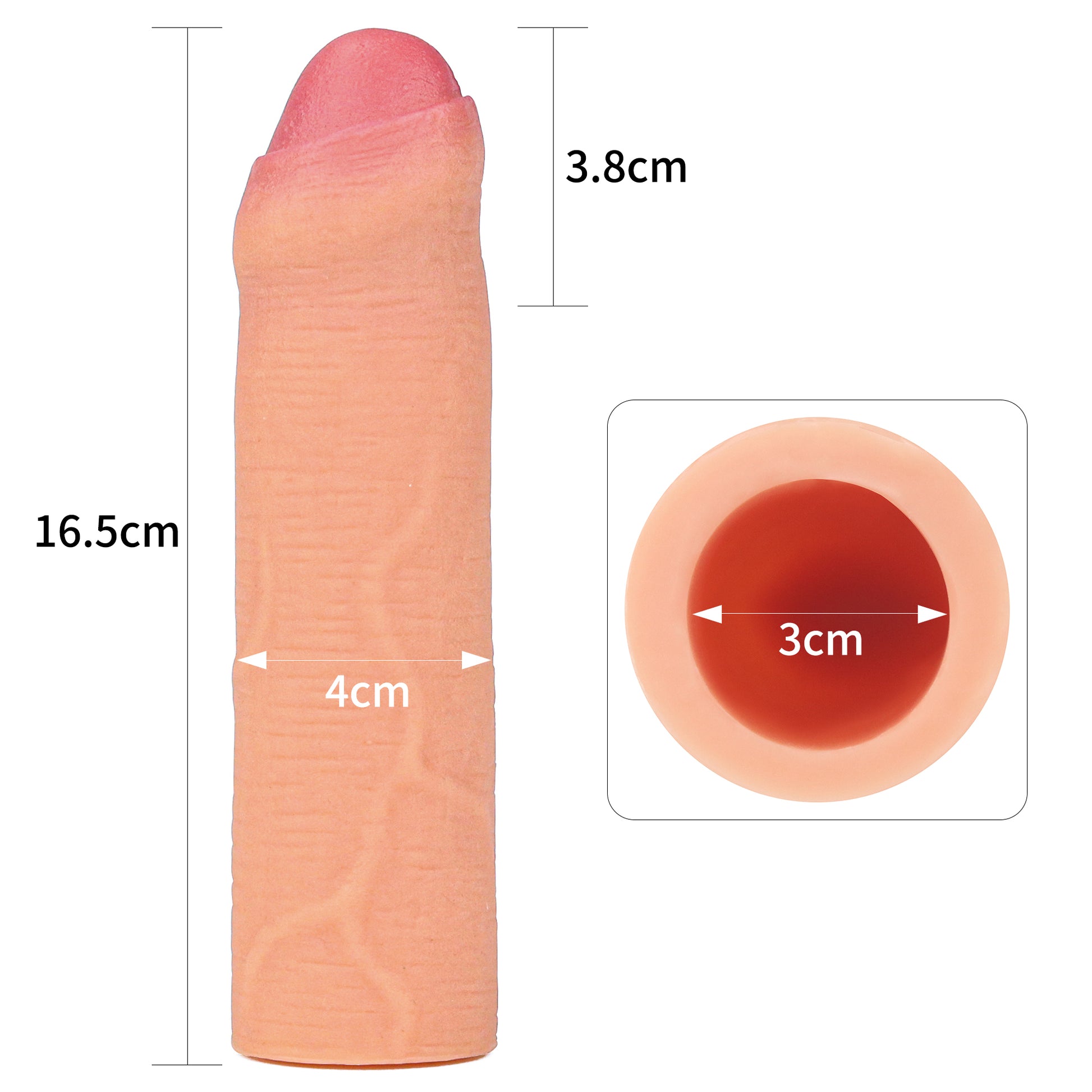 Penis Sleeve Extender Add 1 Inch Nature Uncircumcised