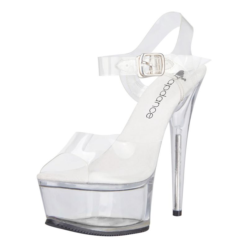 Lapdance 6" Clear Platform Heel – Quick-Release Strap, Match-Anything