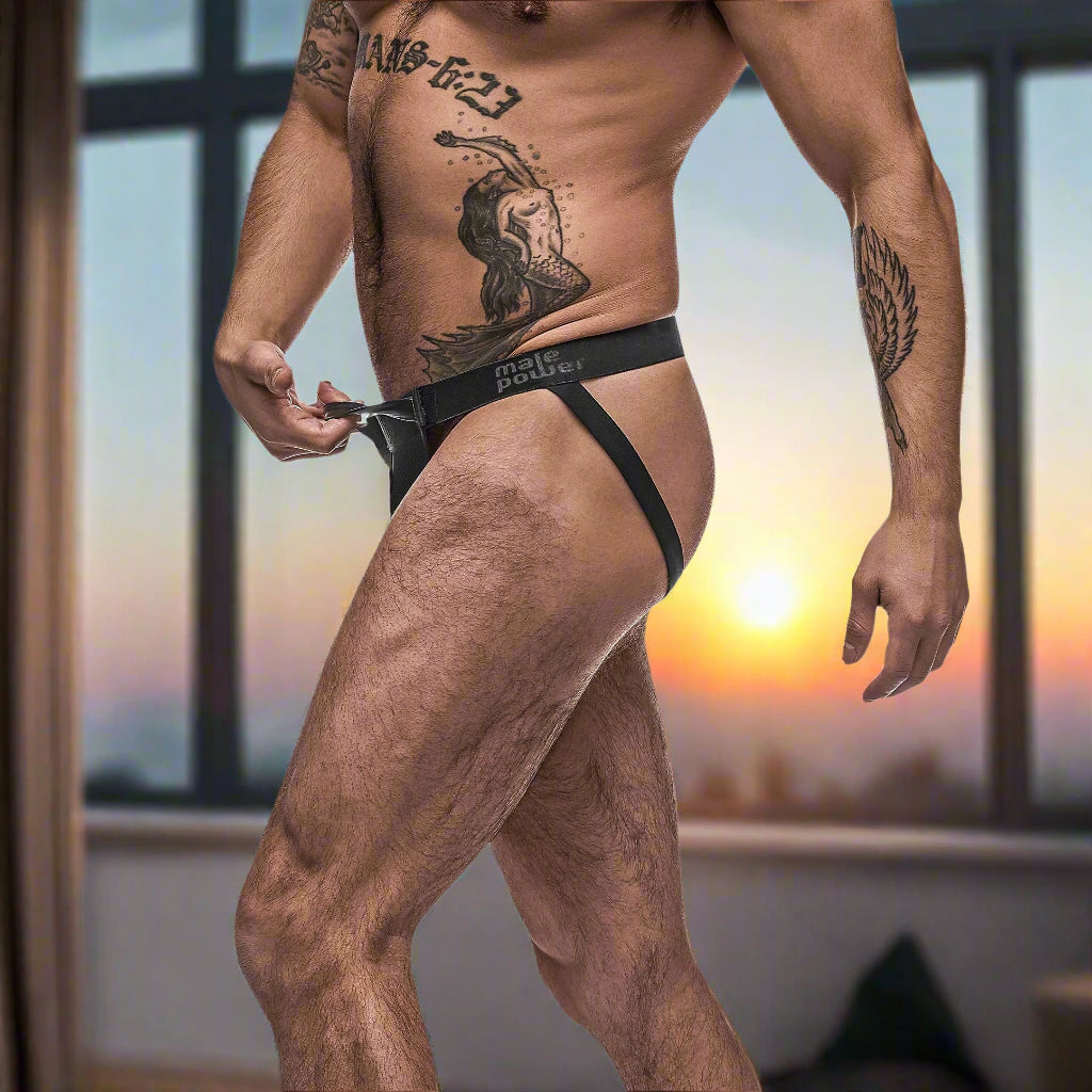 Male Power Grip & Rip Jock – Breakaway Pouch, Instant Reveal