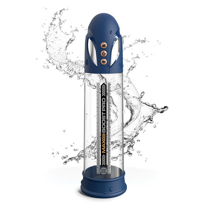 Rechargeable Waterproof Penis Pump Max Boost Pro Flow Blue