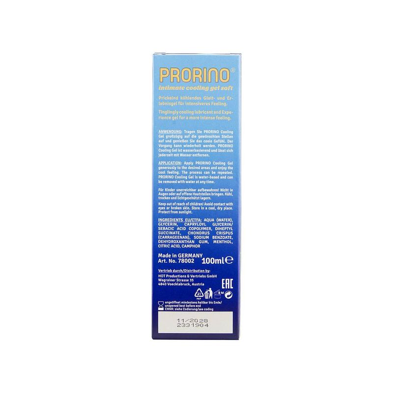 PRORINO Cooling Lubricant Gel Soft 100ml | The Love Shop