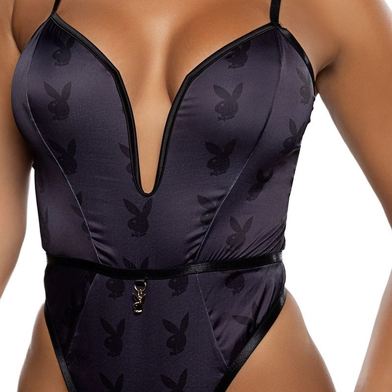 Playboy Blackout Bunny Romper Black | The Love Shop