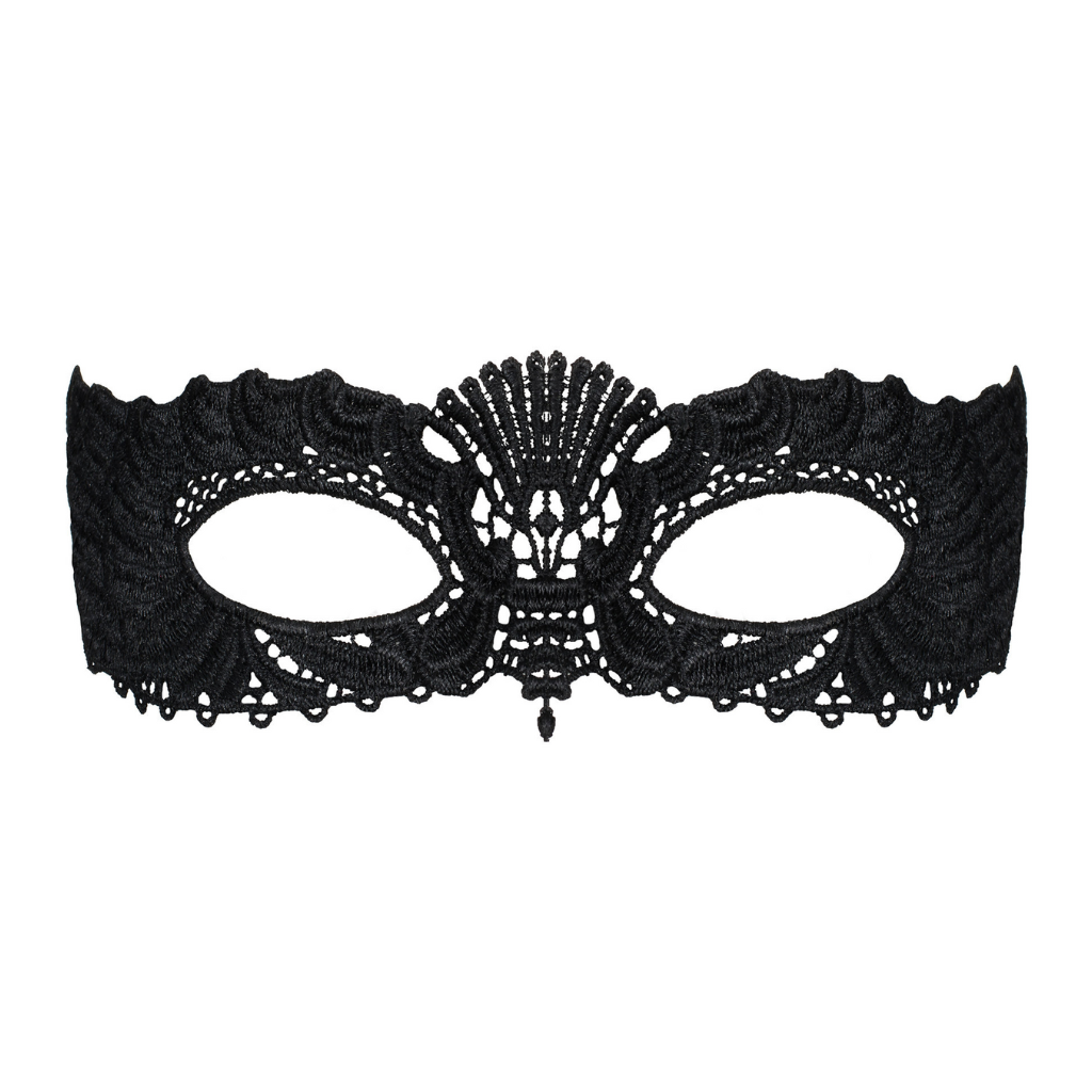 Tempting Black Mask with Ribbon Tie - One Size