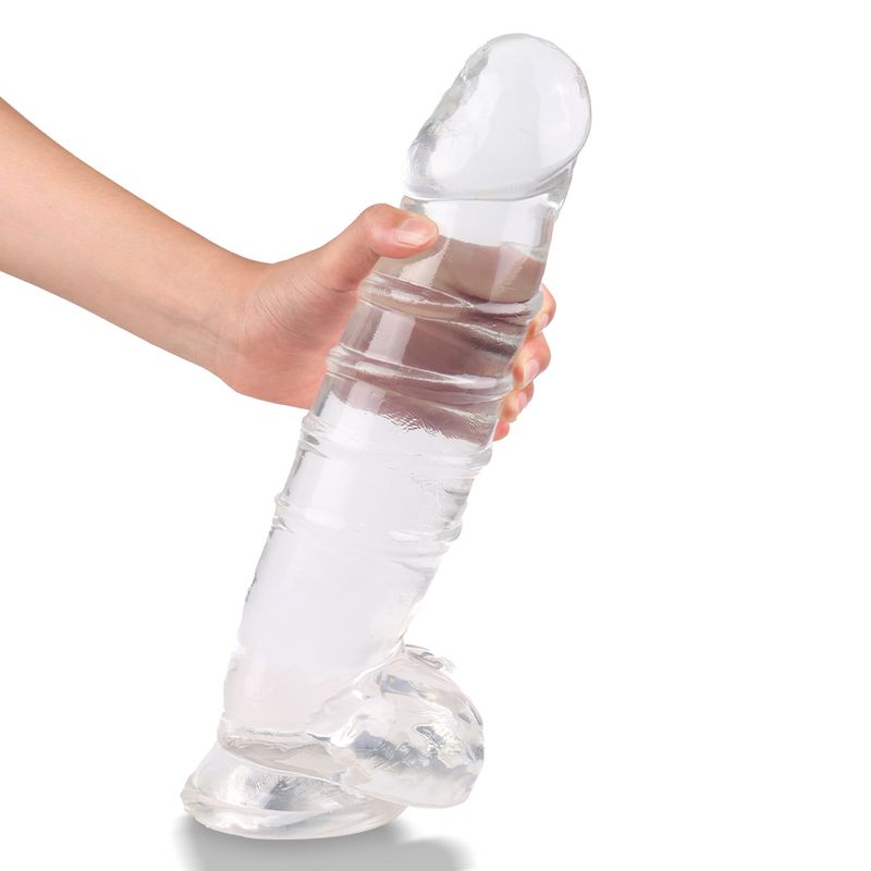 S-Hande Clear Large Dildo with Balls | The Love Shop