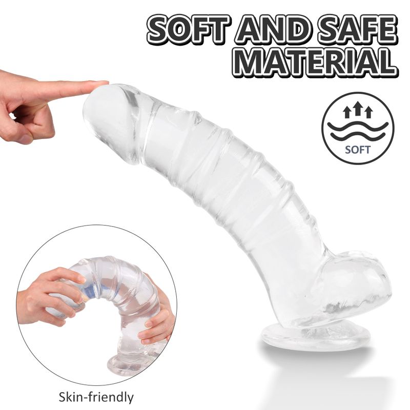 S-Hande Clear Large Dildo with Balls | The Love Shop
