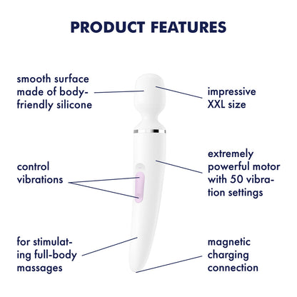 Vibrating Wand Satisfyer Wand-er Woman White