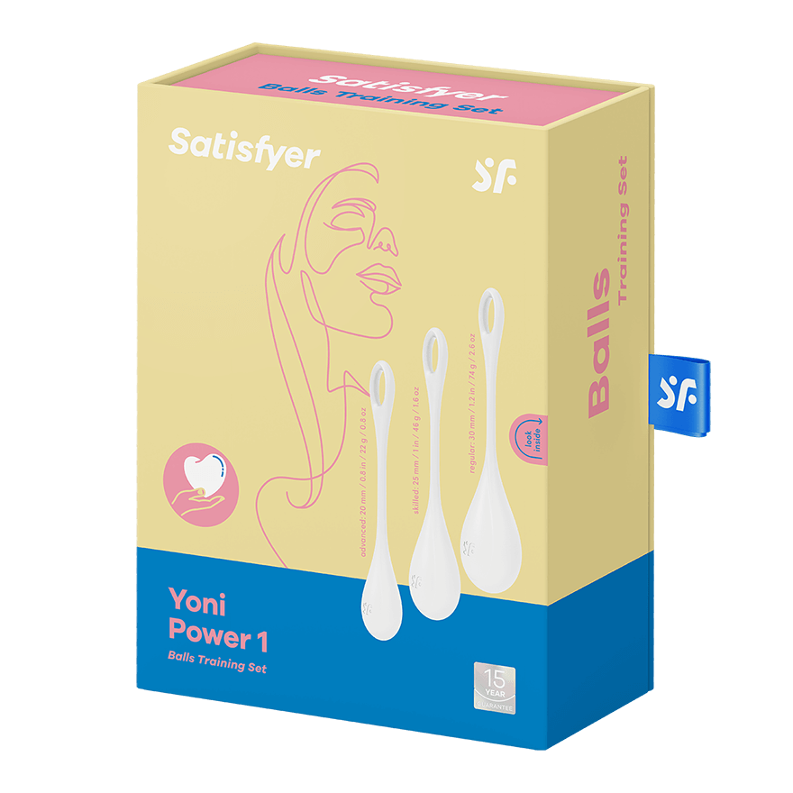 Satisfyer Yoni Power Balls 1 White 3 Piece Kegal Set White