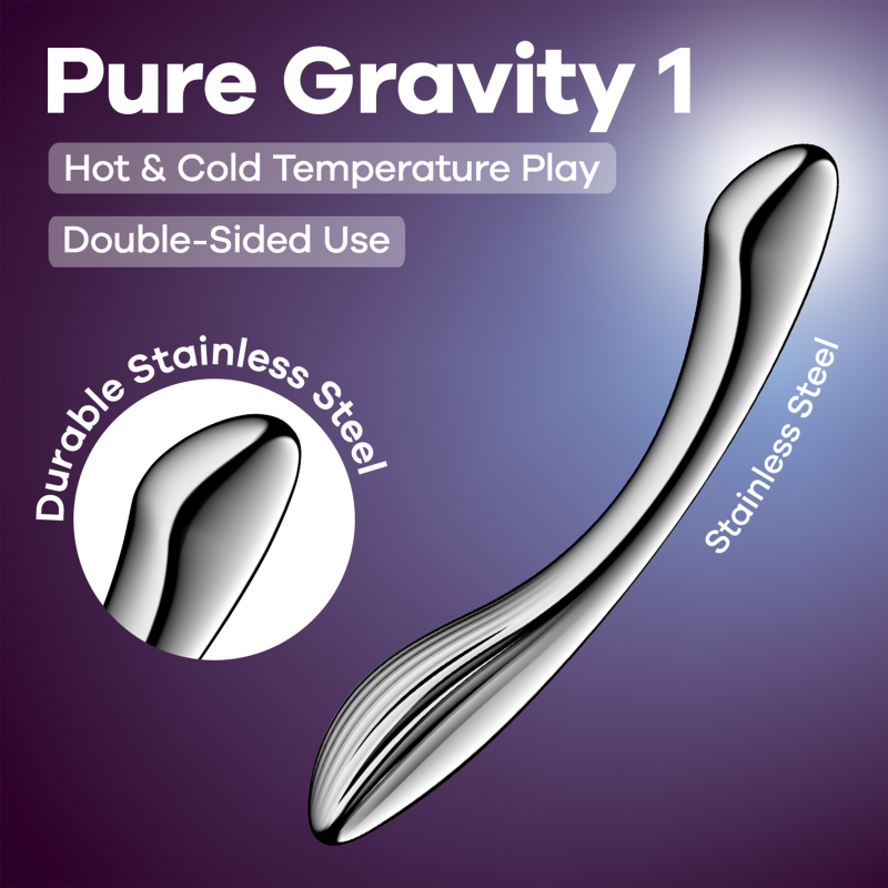 Satisfyer Pure Gravity 1 Metal Dildo – Metal Sensation for Thrills