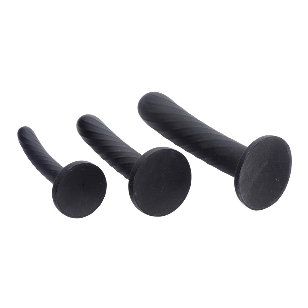 Strap U Trinity Strap-On Silicone 3 Piece Dildo Set