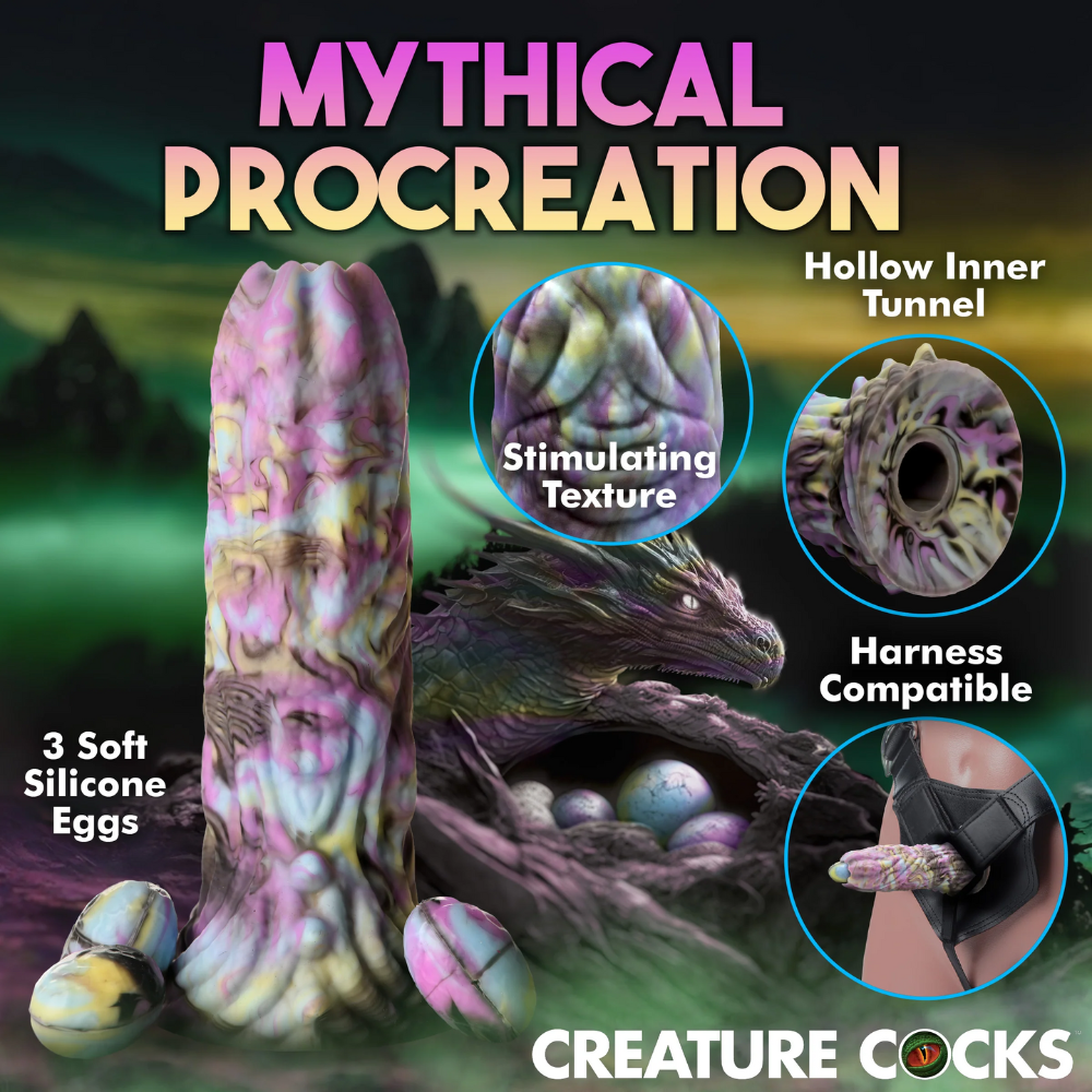 Dragon Spawn Ovipositor Fantasy Dildo & Eggs Creature Cocks