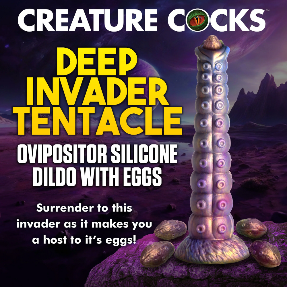 Deep Invader Tentacle Ovipositor Fantasy Dildo & Eggs Creature Cocks