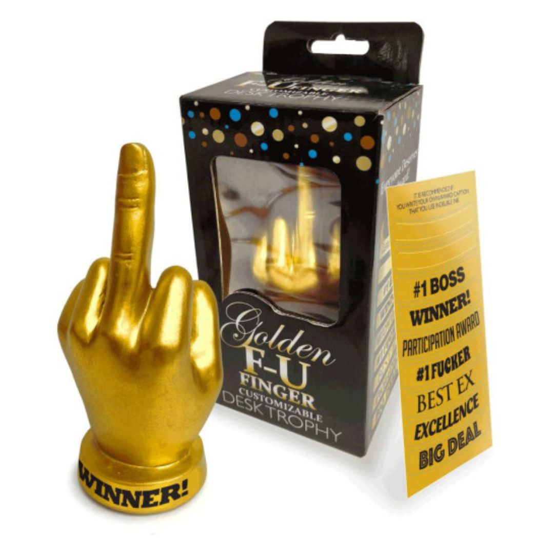 Golden Middle Finger Trophy 6 inch