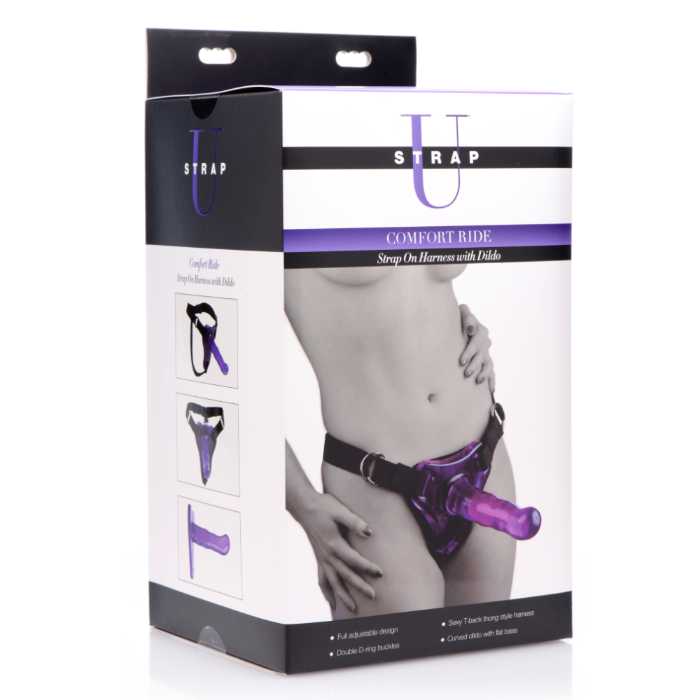 Comfort Ride Strap On Harness with 7inch Purple Dildo