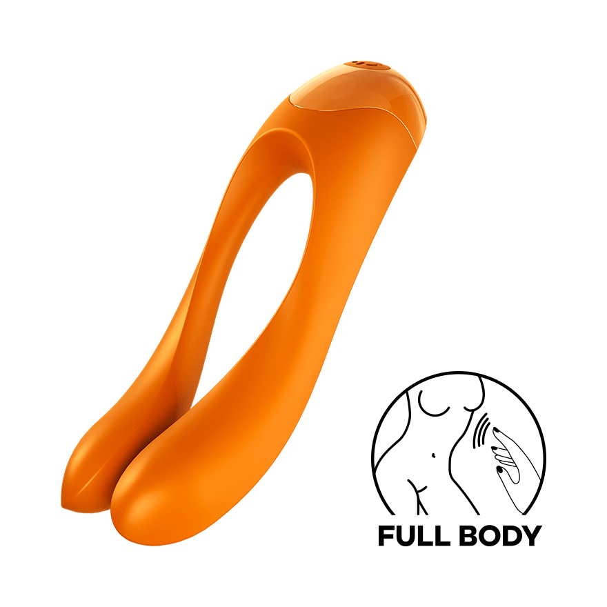 Satisfyer Candy Cane Finger Vibrator Waterproof Orange