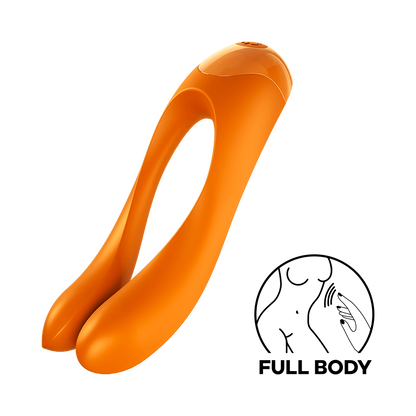 Satisfyer Candy Cane Finger Vibrator Waterproof Orange