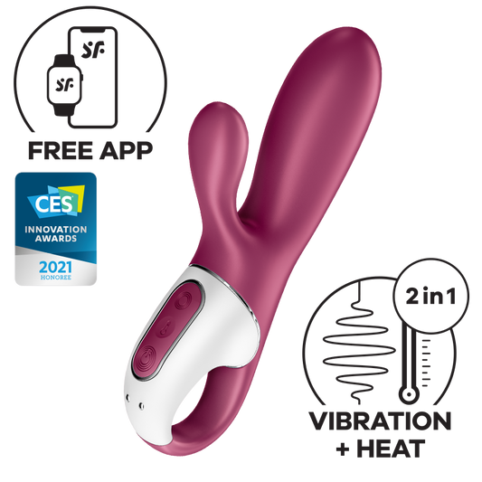 Satisfyer Warming Vibrator Hot Bunny with Connect App Purple