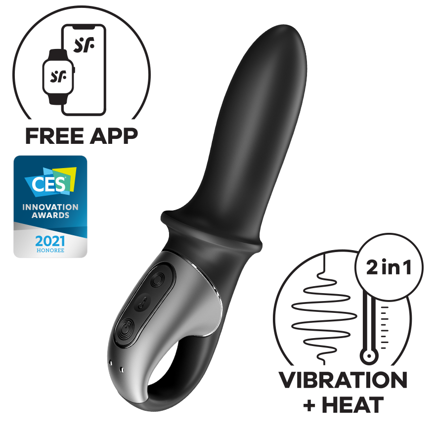 Satisfyer Warming Anal Vibrator Hot Passion Connect App Black