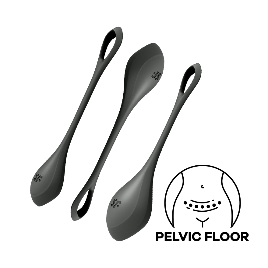 Satisfyer Yoni Power Balls 2 Kegal 3 Piece Set in Black