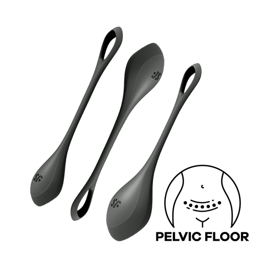 Satisfyer Yoni Power Balls 2 Kegal 3 Piece Set in Black