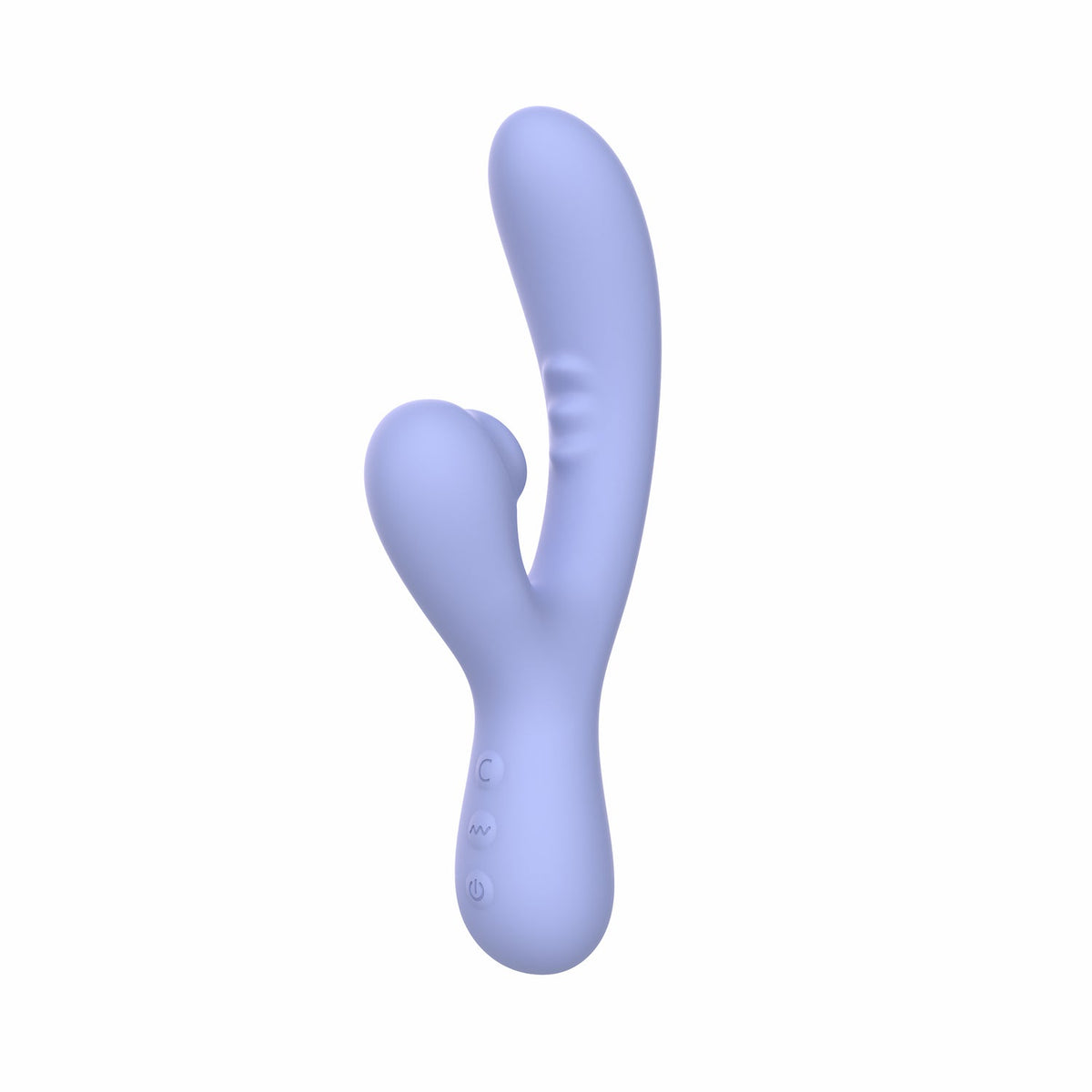 SXE Jena lilac rabbit vibrator with a curved internal arm and separate air-pulse arm