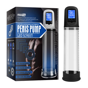 Luxury USB LCD Automode Penis Pump Clear