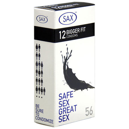 Sax Bigger Fit 12 Pack Condoms