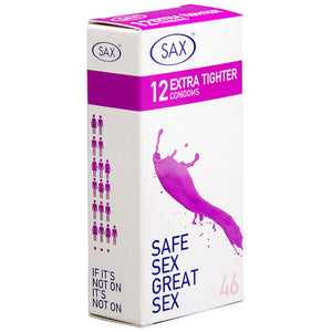  Sax Extra Tighter Fit 12 Pack Condoms