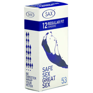 Sax Regular Fit 12 Pack Condoms
