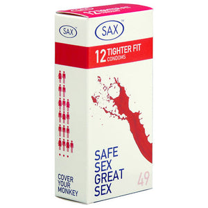 Sax Tighter Fit 12 Pack Condoms