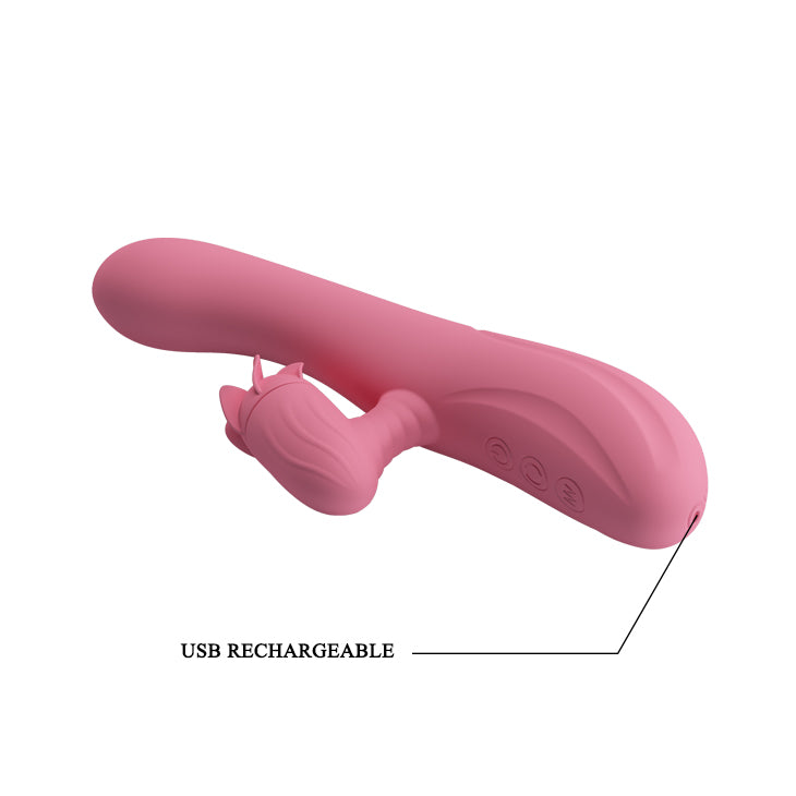 Rechargeable Rotating Tongue Rabbit Vibrator Gina