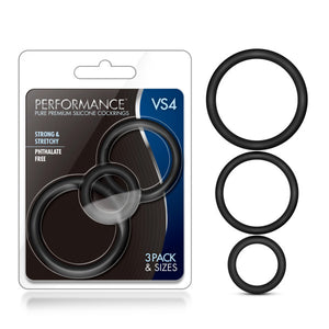 Performance VS4 Premium Silicone Cockrings Black