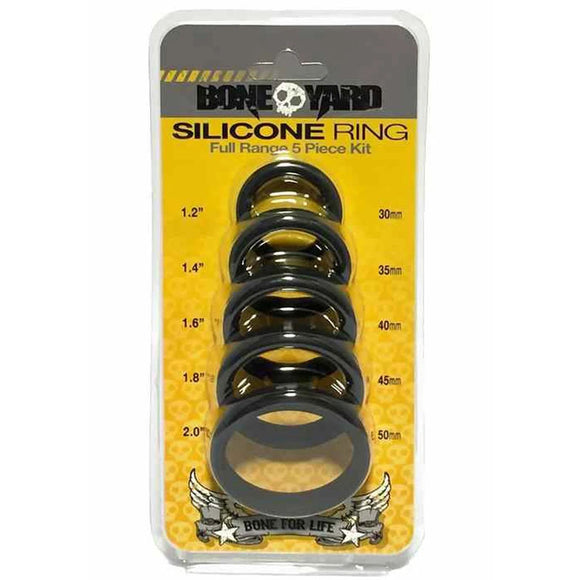 Boneyard Silicone Cock Ring Full Range 5 Piece Kit