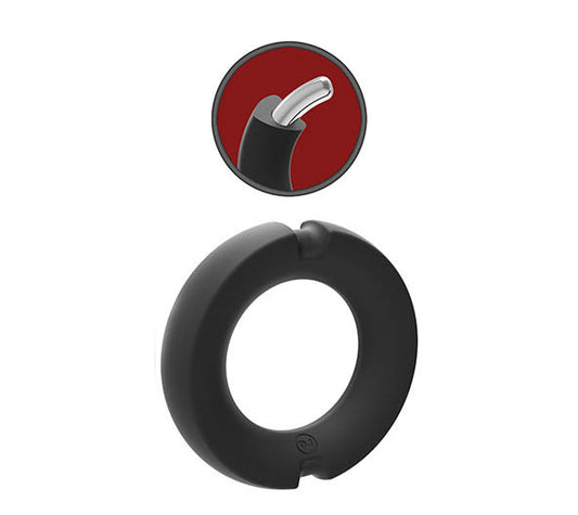 Kink Hybrid Silicone Covered Metal Cock Ring 35mm