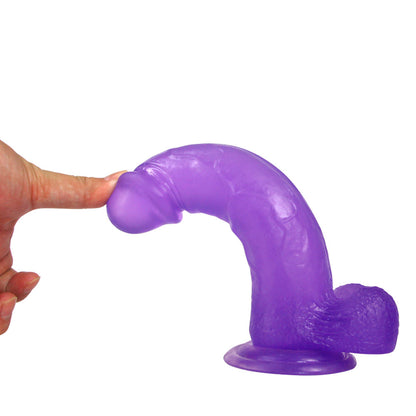 Jelly Studs Crystal Dildo Large Purple