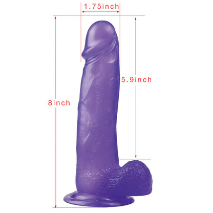 Jelly Studs Crystal Dildo Large Purple