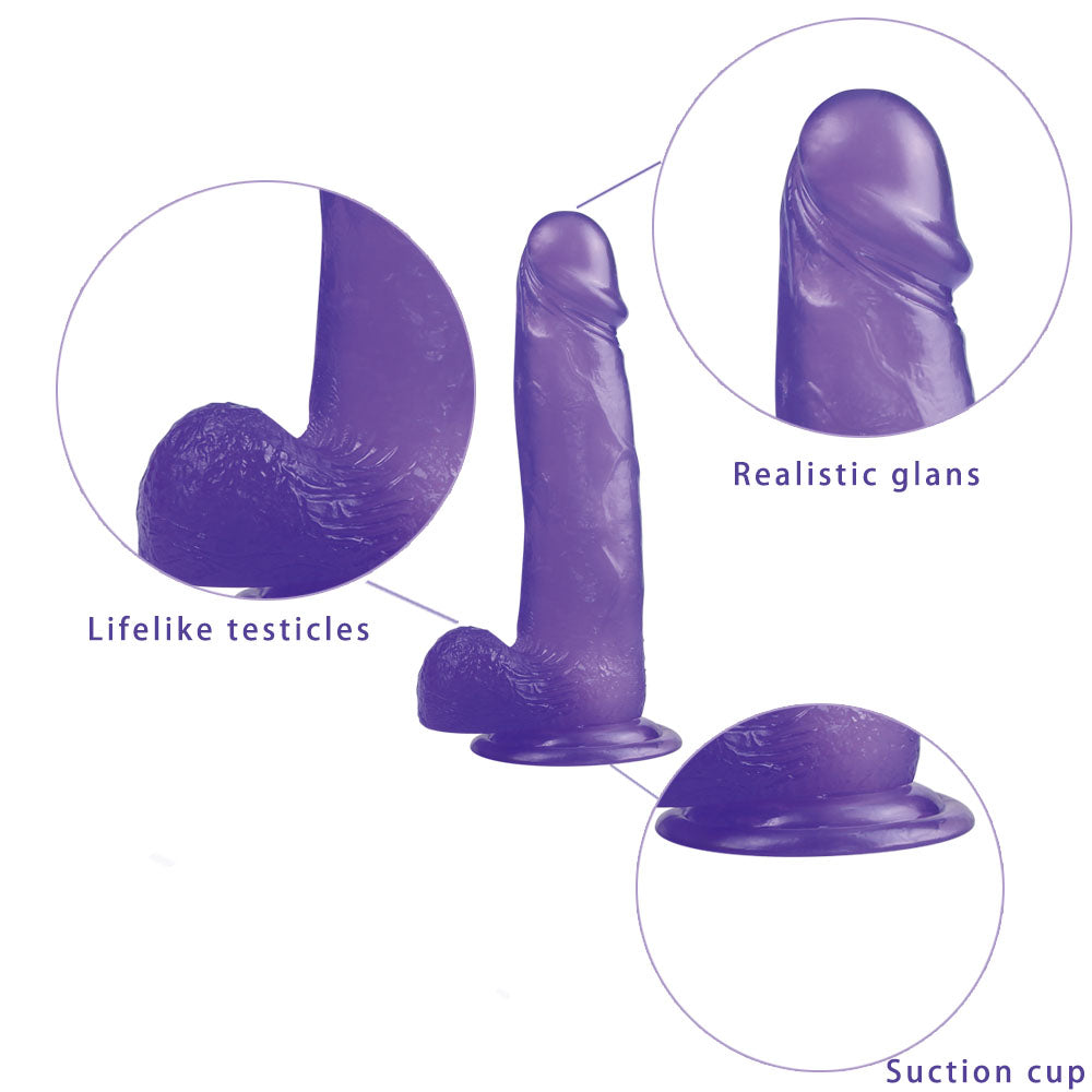 Jelly Studs Crystal Dildo Large Purple