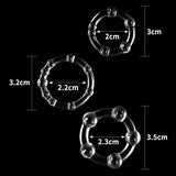 Triple Beaded Donut Ring Set Clear