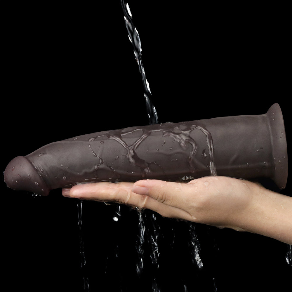 9 inch Vibe Dual Layered Silicone Rotator Dark