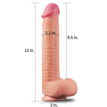 12 Inch Dual Layer Liquid Silicone Cock