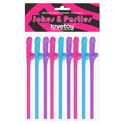 Original Willy Straws Colour 9 Pack