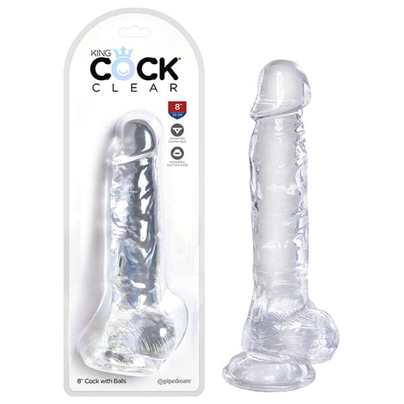 King Cock Clear 8inch Cock with Balls
