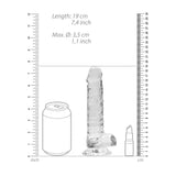 RealRock 7inch Clear Realistic Dildo With Balls