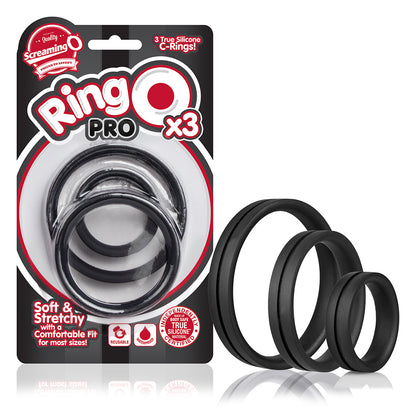 Screaming O Ring O Pro x3 Cock Rings Black