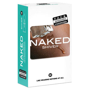 Naked Shiver Ultra Thin Lubricated Condoms 12 Pack