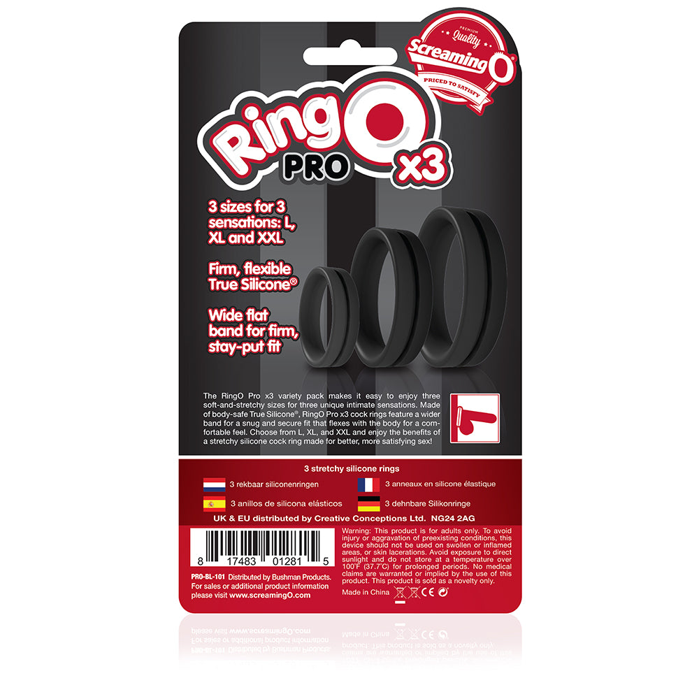 Screaming O Ring O Pro x3 Cock Rings Black